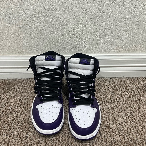 Nike Jordan 1 retro  Sneakers in Black, Purple, and White - Picture 1 of 5